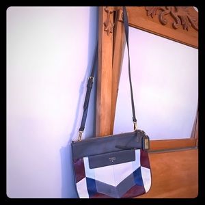 Fossil Grey Quilted Leather Crossbody